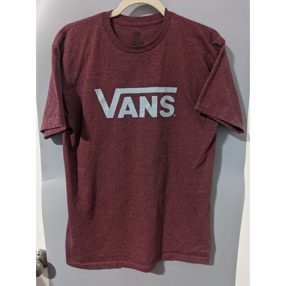 Vans Off The Wall Logo T-Shirt Burgundy Red Medium Shirt Skateboarding Skate